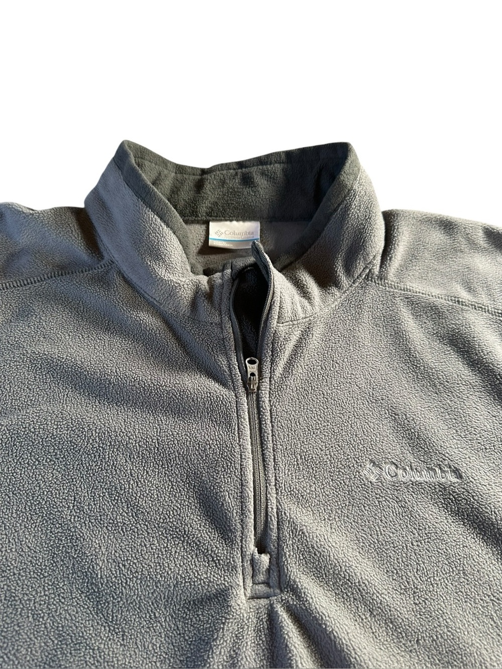 Columbia Light Gray Quarter-Zip Fleece Pullover 3X - Picture 2 of 12